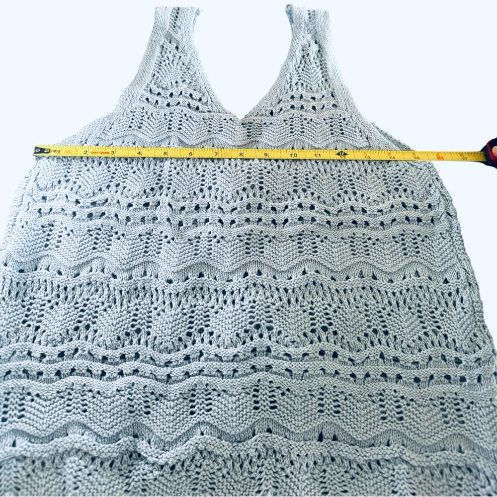 Jessica Simpson Light Blue Crochet Tie-Front Tank - size small - Picture 6 of 7